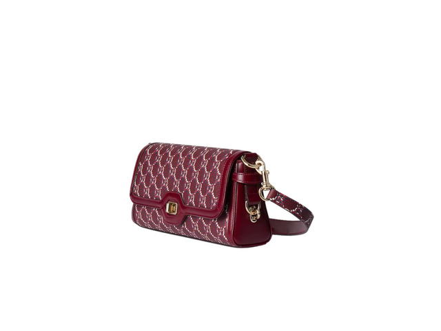 Gucci Gucci Luce Small Shoulder Bag In Rosso Ancora GG Print Leather With Light Gold-Toned Hardware - view 2