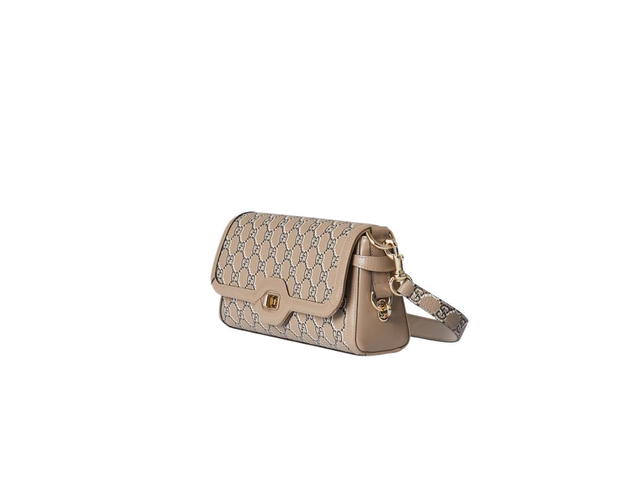 Gucci Gucci Luce Small Shoulder Bag In Taupe And Multicolor GG Leather With Light Gold-Toned Hardware - view 2