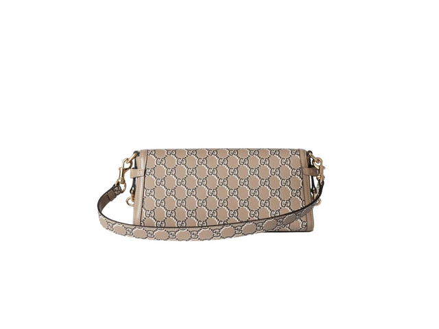 Gucci Gucci Luce Small Shoulder Bag In Taupe And Multicolor GG Leather With Light Gold-Toned Hardware - view 3