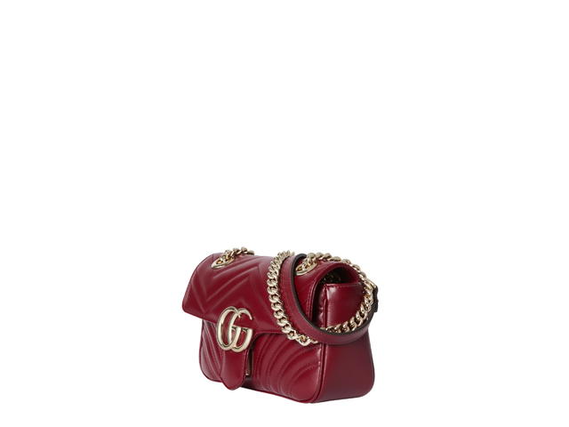 Gucci Gucci Marmont Mini Shoulder Bag In Gucci Rosso Ancora Matelassé Chevron Leather With Light Gold Toned Hardware Gucci Rosso Ancora - view 2