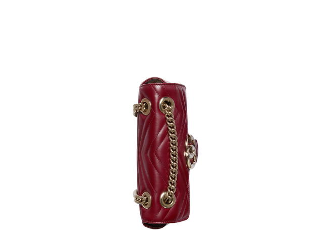 Gucci Gucci Marmont Mini Shoulder Bag In Gucci Rosso Ancora Matelassé Chevron Leather With Light Gold Toned Hardware Gucci Rosso Ancora - view 4