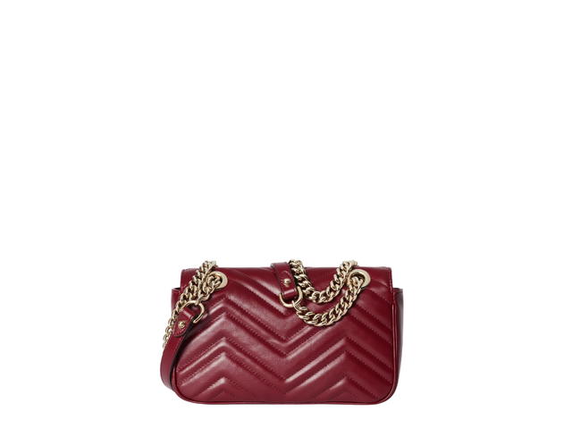 Gucci Gucci Marmont Mini Shoulder Bag In Gucci Rosso Ancora Matelassé Chevron Leather With Light Gold Toned Hardware Gucci Rosso Ancora - view 7