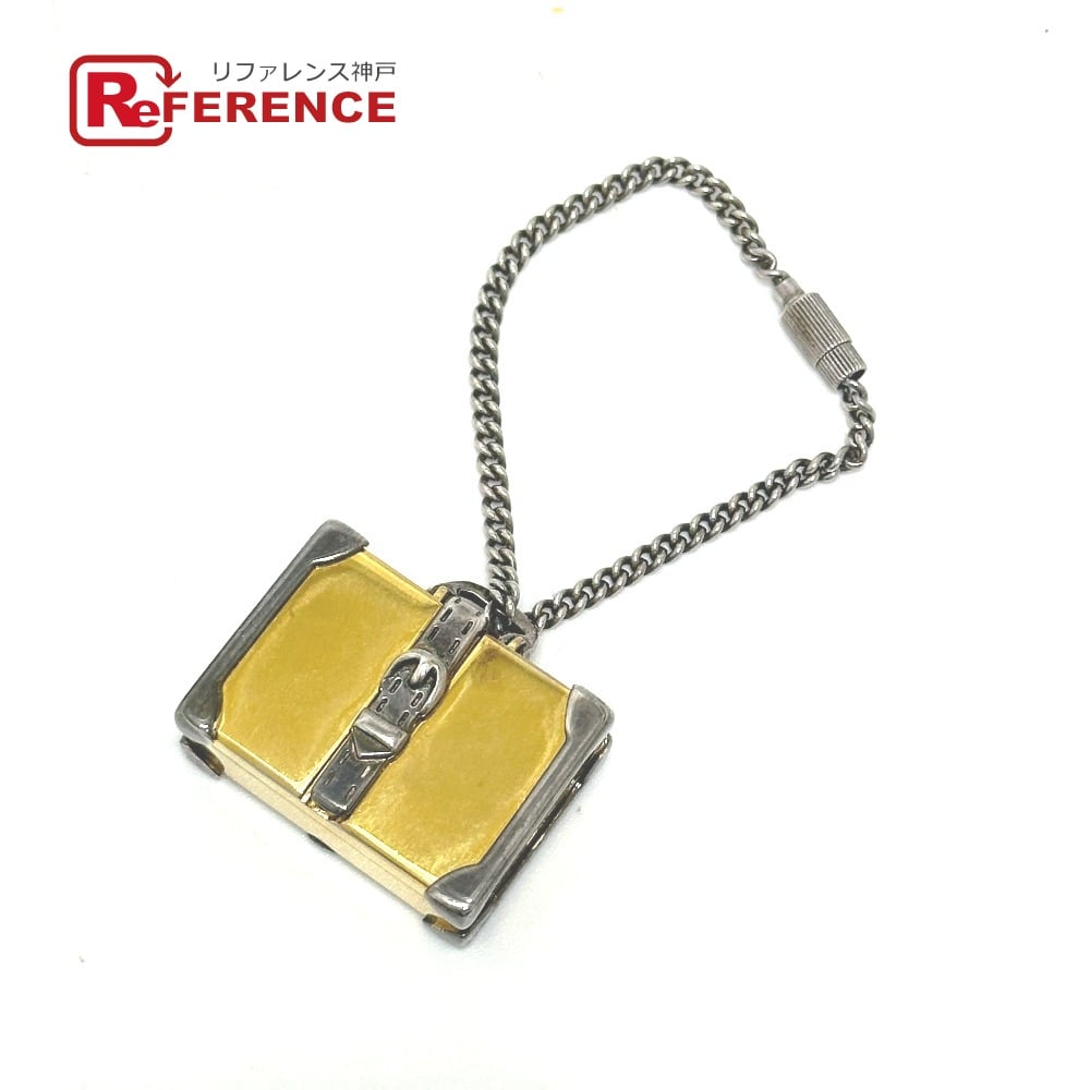 Gucci GUCCI Old Gucci Trunk Key Holder Bag Charm Metal Gold x Silver
