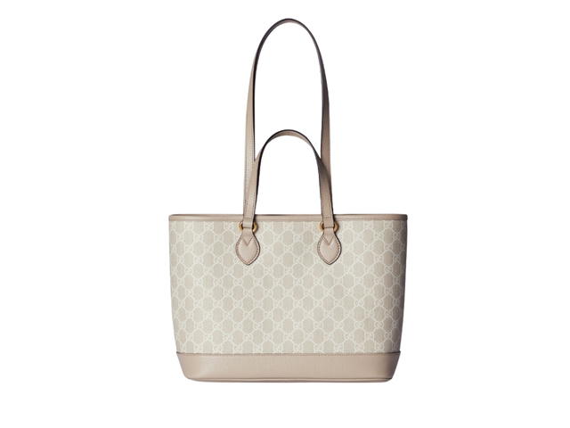 Gucci Gucci Ophidia Small Tote Bag In Beige And White GG Supreme Canvas With Oatmeal Leather Trim And Gold-Toned Hardware - view 2