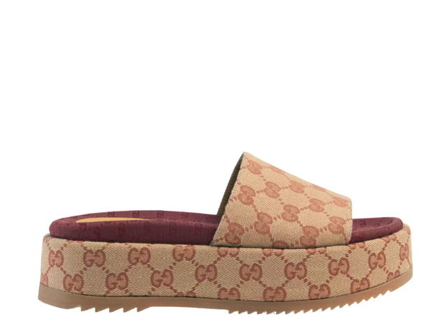 Gucci Gucci Original GG Slide Sandal Beige Brick Red - view 1