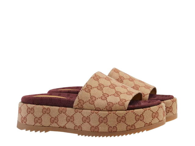 Gucci Gucci Original GG Slide Sandal Beige Brick Red - view 2