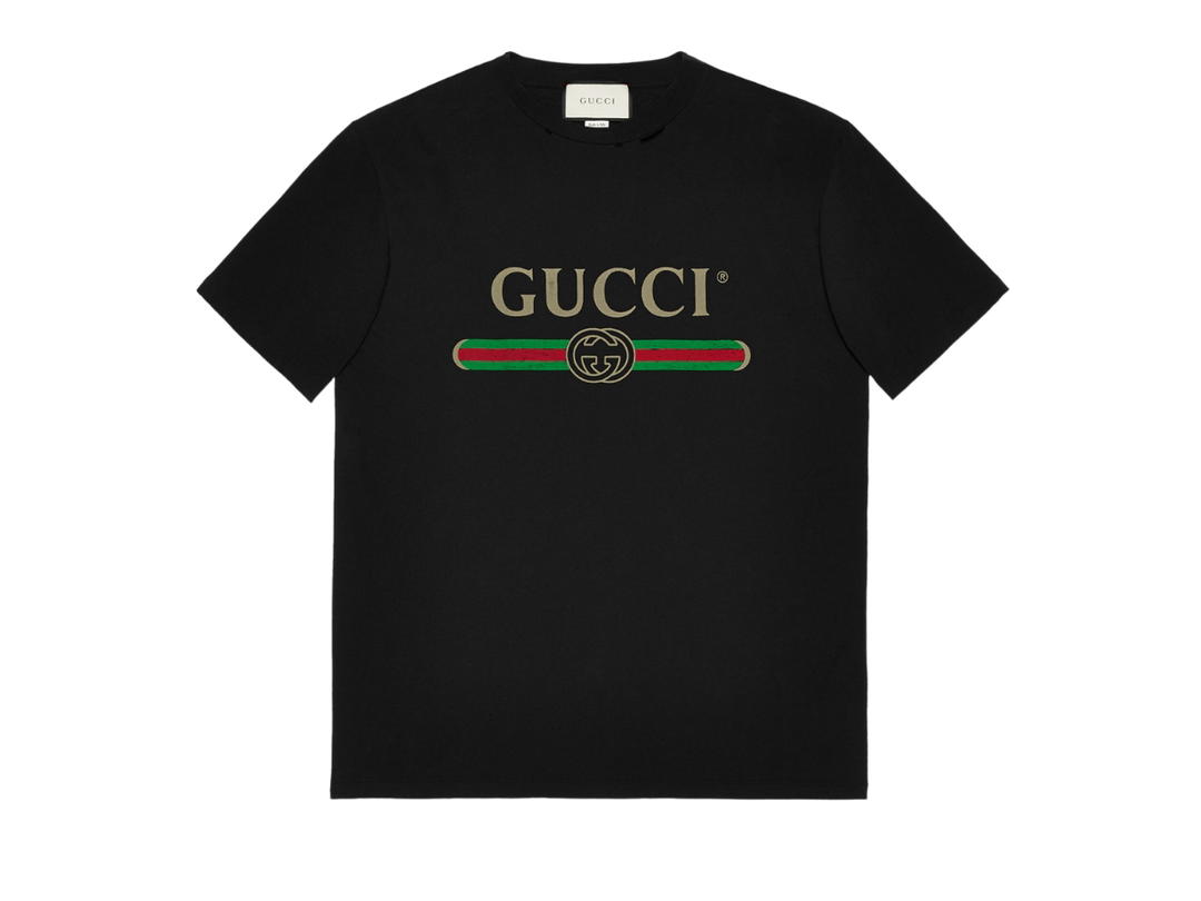 Gucci Gucci Oversize T-Shirt With Gucci Logo Black Cotton Jersey