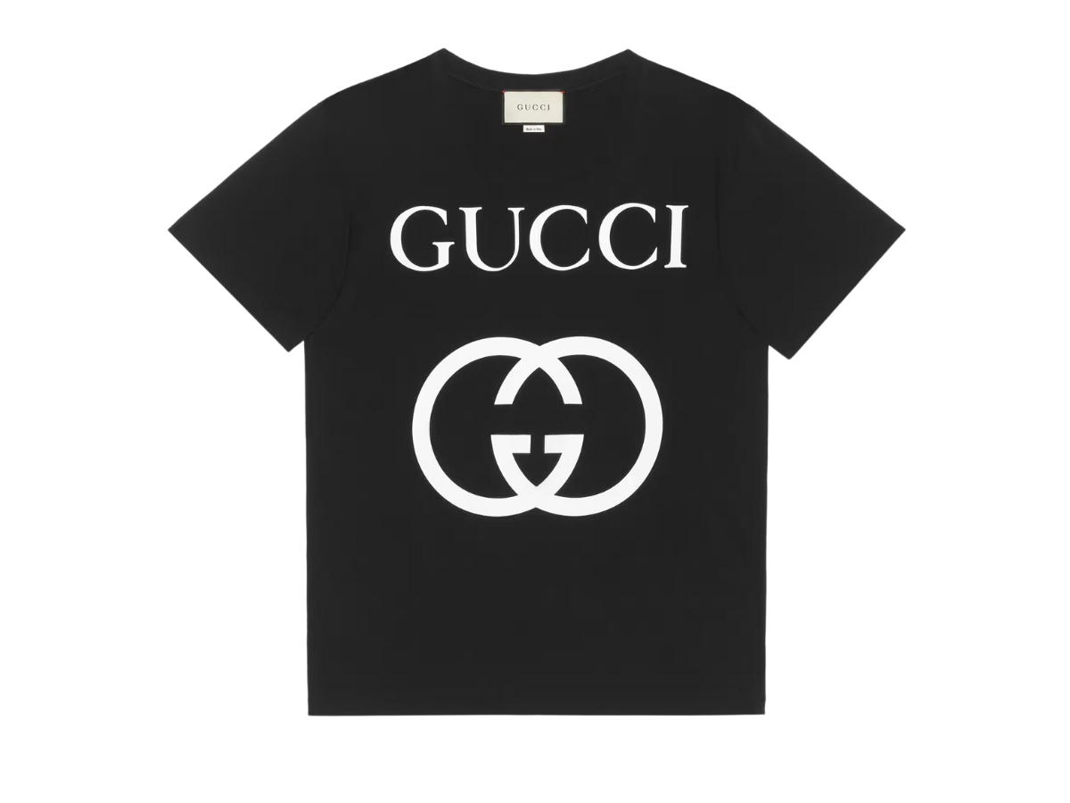 Gucci Gucci Oversize T-Shirt With Interlocking G Black