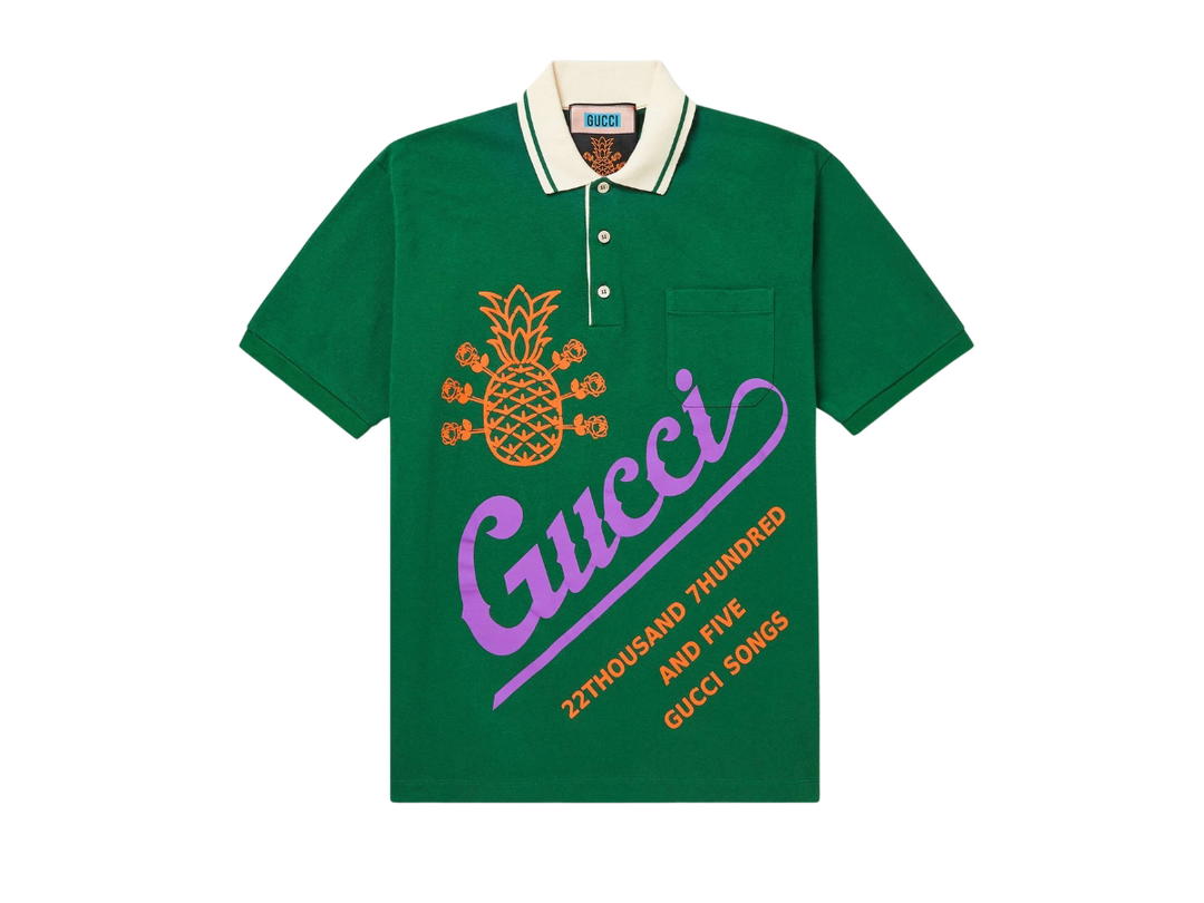 Gucci Gucci Pineapple Polo Shirt Green