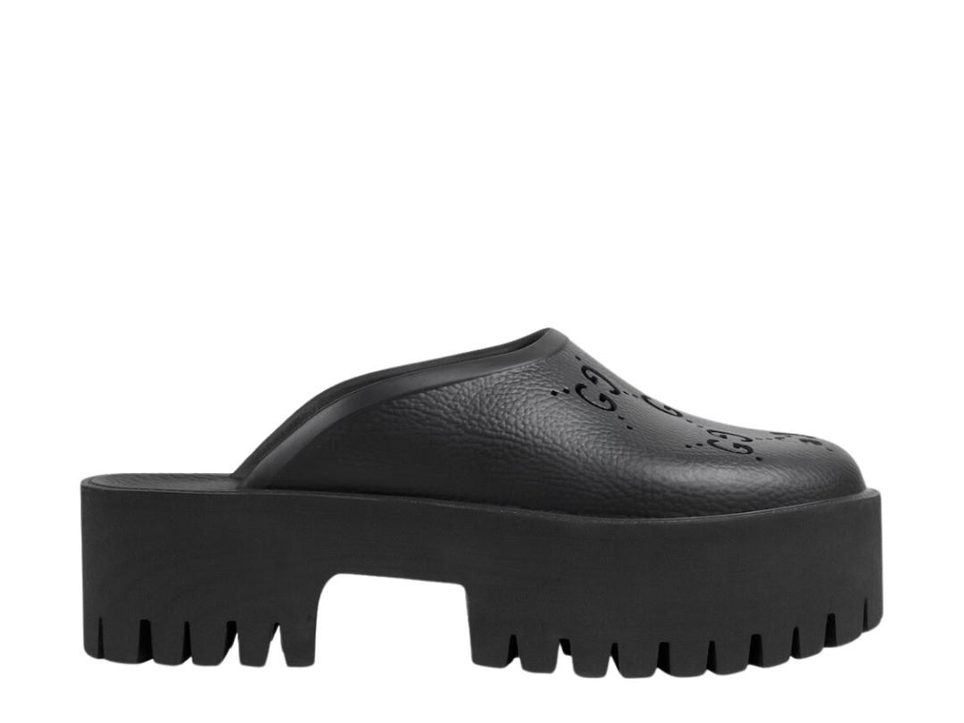 Gucci Gucci Platform Perforated G Sandal Black (W)