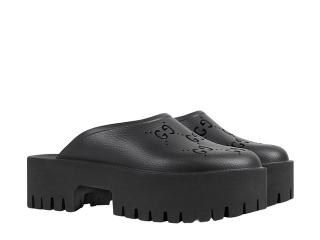 Gucci Gucci Platform Perforated G Sandal Black (W) - view 2