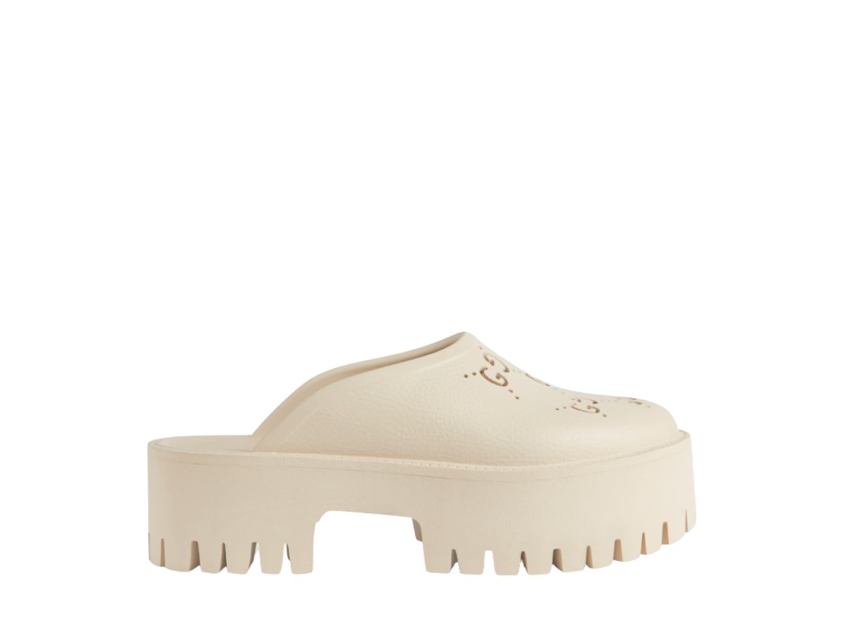 Gucci Gucci Platform Perforated G Sandal White (W)