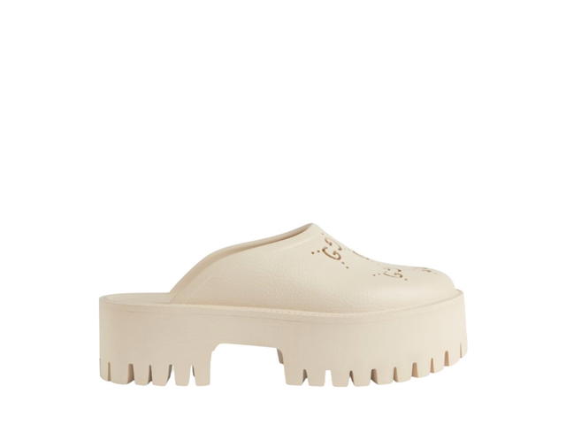 Gucci Gucci Platform Perforated G Sandal White (W) - view 1