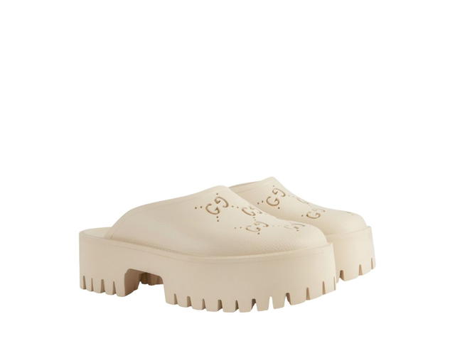 Gucci Gucci Platform Perforated G Sandal White (W) - view 2