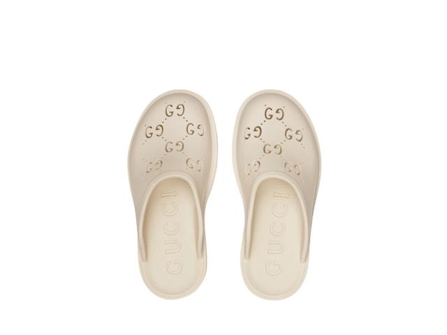 Gucci Gucci Platform Perforated G Sandal White (W) - view 3
