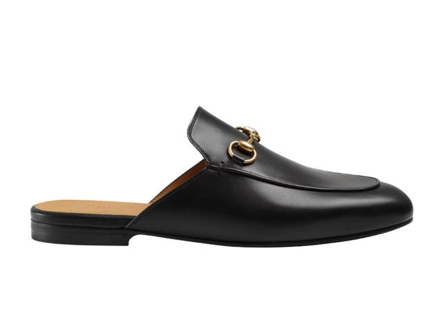 Gucci Gucci Princetown Leather Slipper With Gold-Toned Horsebit Black - view 1