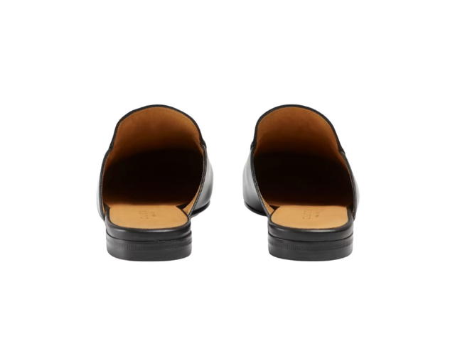 Gucci Gucci Princetown Leather Slipper With Gold-Toned Horsebit Black - view 3