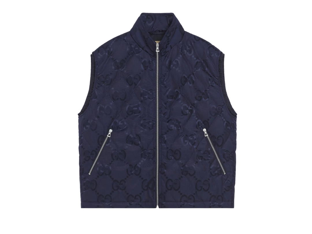 Gucci Gucci Quilted GG Jumbo Vest Navy Blue