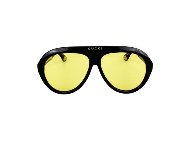 Gucci Gucci Round Sunglasses In Plastic With Yellow Lens Black - view 2