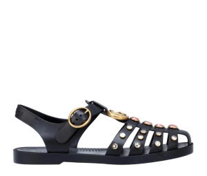 Buy Gucci Rubber Buckle Strap Sandals With Crystal Black at Sasom – Authentic and Ready to Ship