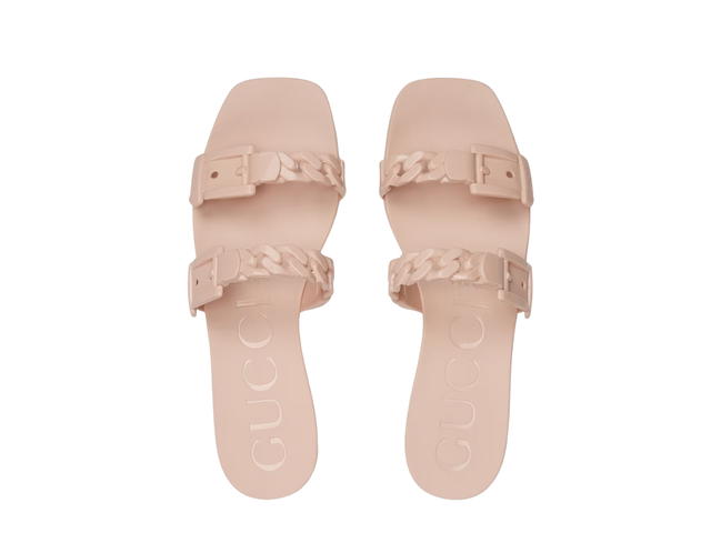 Gucci Gucci Rubber Slide Sandal Light Pink (W) - view 4
