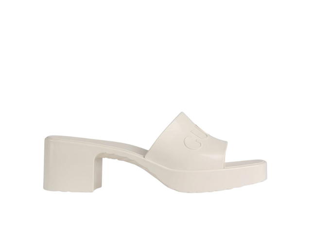 Gucci Gucci Rubber Slide Sandal With Embossed Gucci Logo White (W) - view 1
