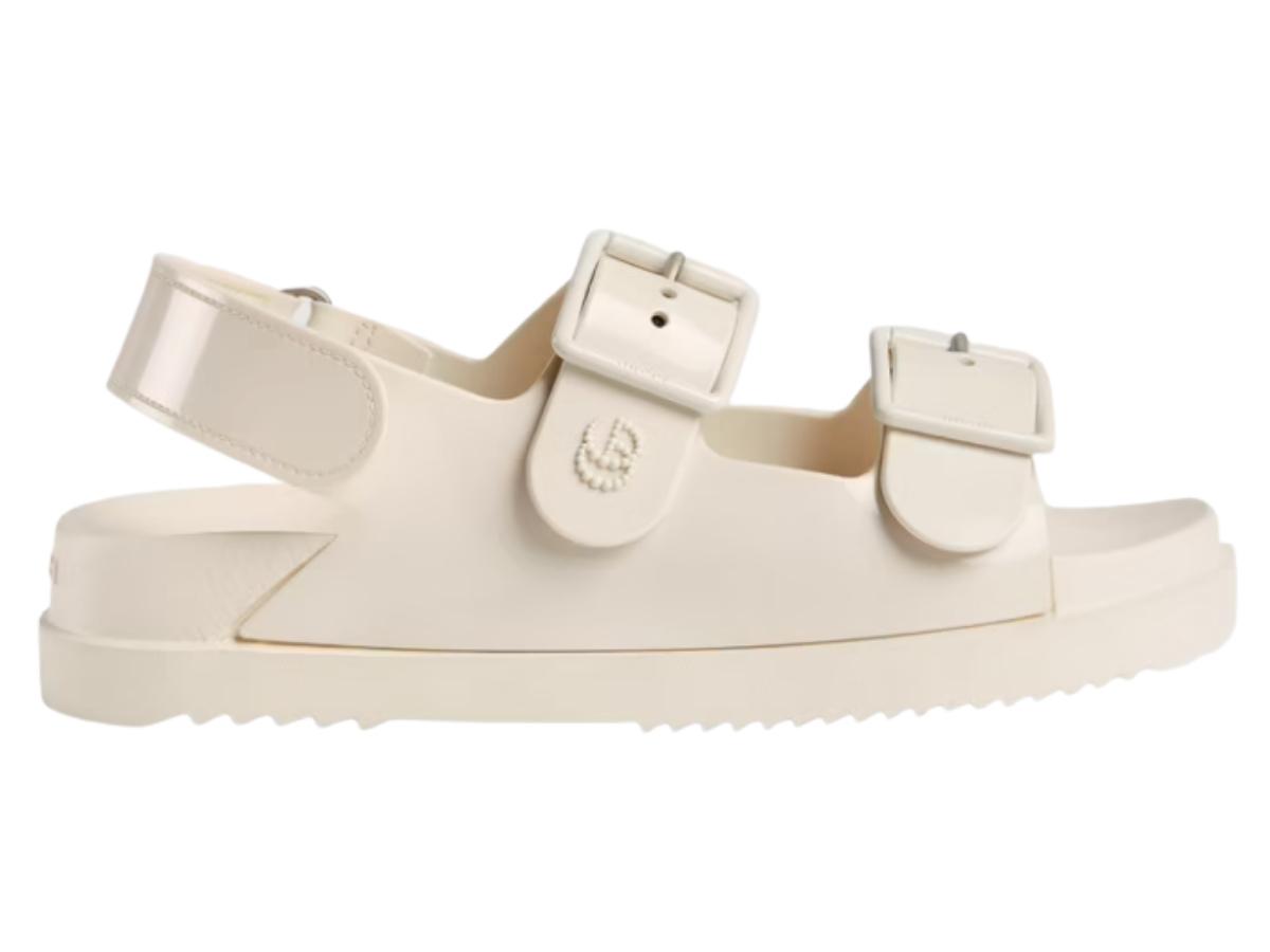Gucci Gucci Sandal With Mini Double G Off-White Rubber