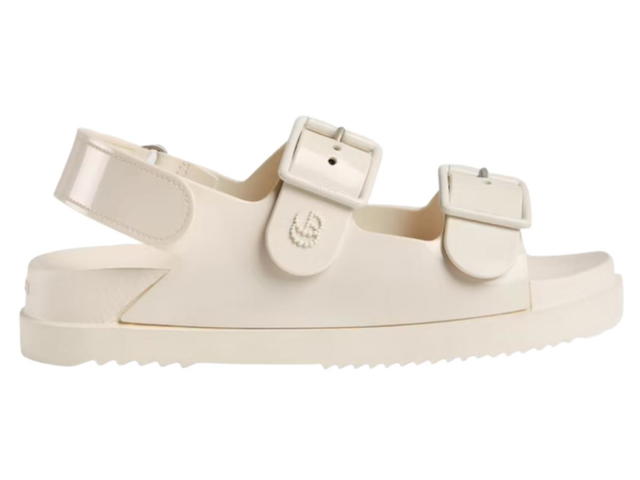 Gucci Gucci Sandal With Mini Double G Off-White Rubber - view 1