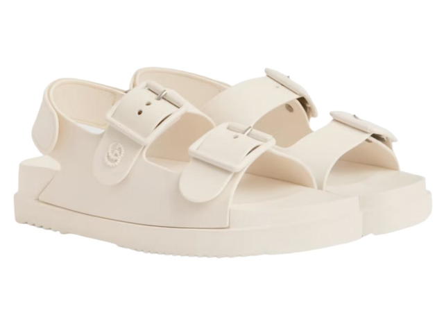 Gucci Gucci Sandal With Mini Double G Off-White Rubber - view 3