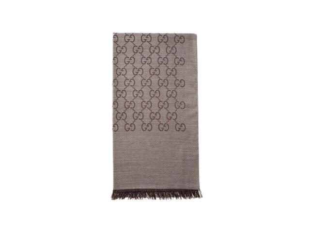 Gucci Gucci Scarfs GG Logo In Wool Silk Light Brown - view 1