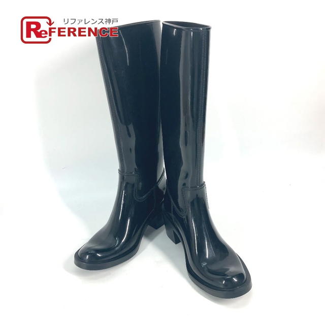Gucci GUCCI shoes GG logo Rain boots long shoes Rain shoes rubber Black - view 1
