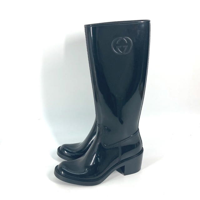 Gucci GUCCI shoes GG logo Rain boots long shoes Rain shoes rubber Black - view 4