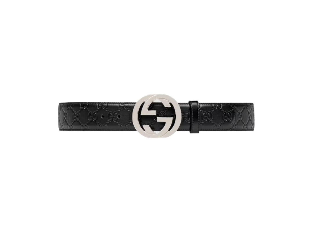 Gucci Gucci Signature Leather Belt Black