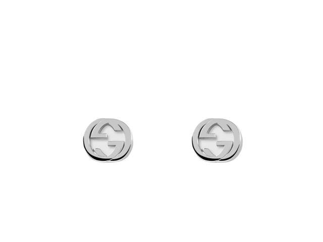 Gucci Gucci Silver Interlocking G Earrings In 925 Sterling Silver With Rhodium Plating - view 1