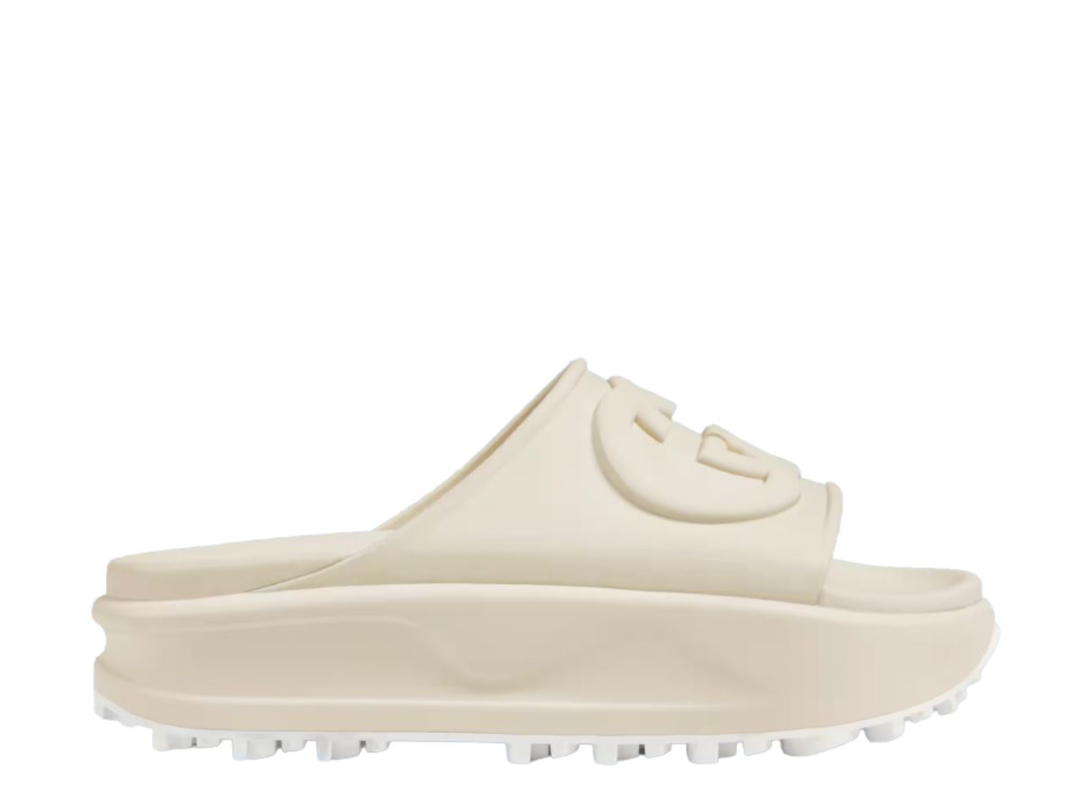 Gucci Gucci Slide Sandal With Interlocking G Off-White (W)