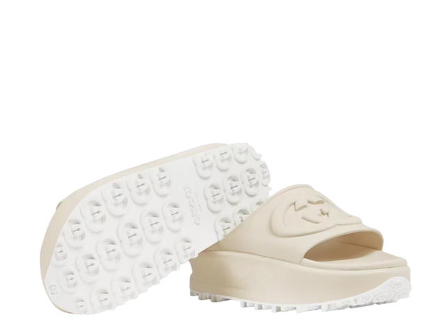 Gucci Gucci Slide Sandal With Interlocking G Off-White (W) - view 3