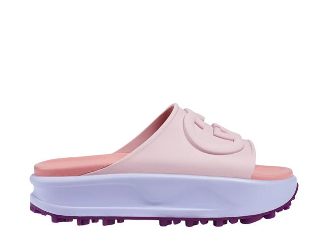 Gucci Gucci Slide Sandal With Interlocking G Pink Purple (W) - view 1