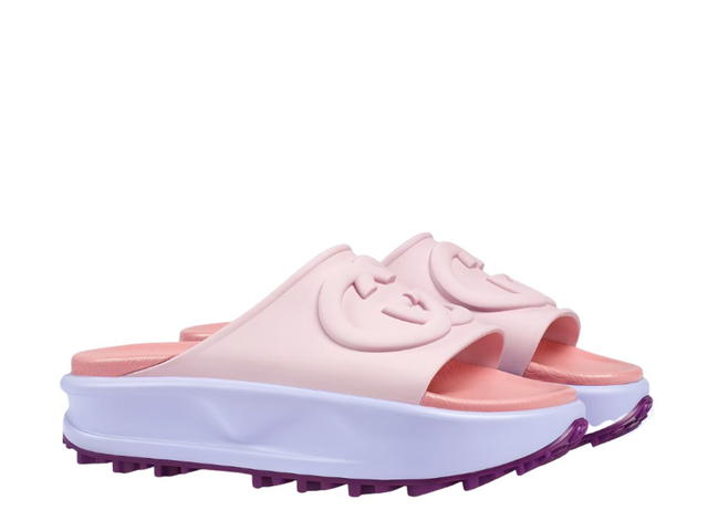 Gucci Gucci Slide Sandal With Interlocking G Pink Purple (W) - view 2