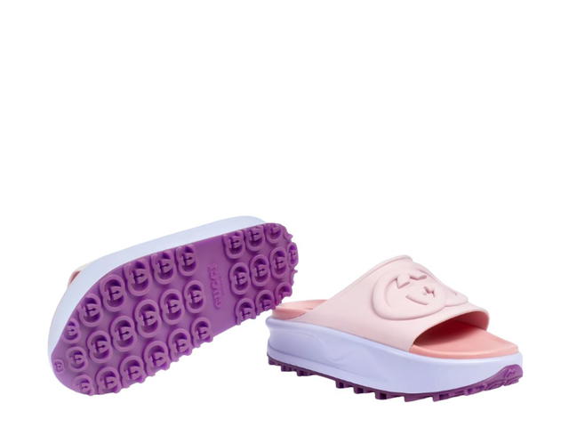 Gucci Gucci Slide Sandal With Interlocking G Pink Purple (W) - view 3