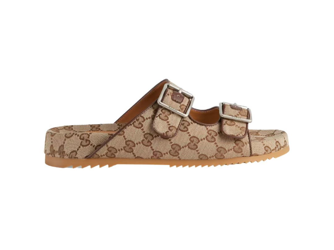 Gucci Gucci Slide Sandal With Straps Beige Ebony