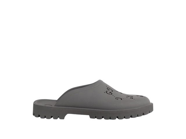Gucci Gucci Slip On Sandal In Perforated GG Rubber Grey - view 1