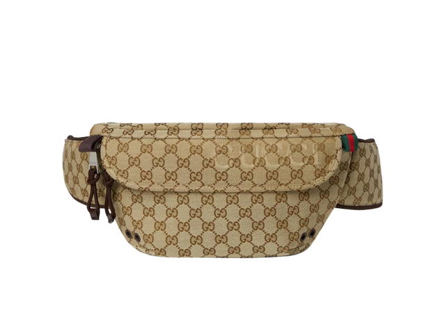 Gucci Gucci Small GG Belt Bag In The Original GG Canvas With Nylon Lining And Embossed Gucci Logo Beige Ebony - view 1