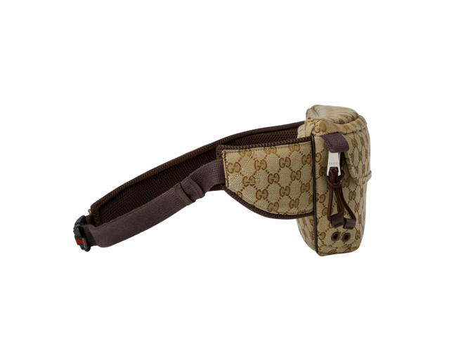 Gucci Gucci Small GG Belt Bag In The Original GG Canvas With Nylon Lining And Embossed Gucci Logo Beige Ebony - view 4