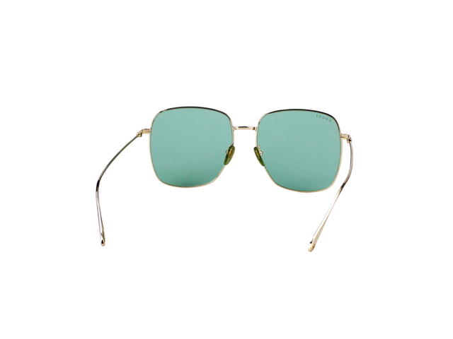 Gucci Gucci Square Frame Sunglasses In Gold Metal With Green Lens - view 4