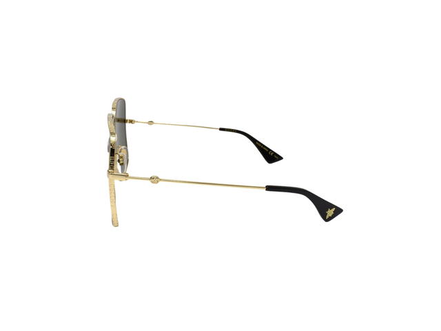 Gucci Gucci Square Sunglasses In Gold Metal Frame With GG Print - view 2