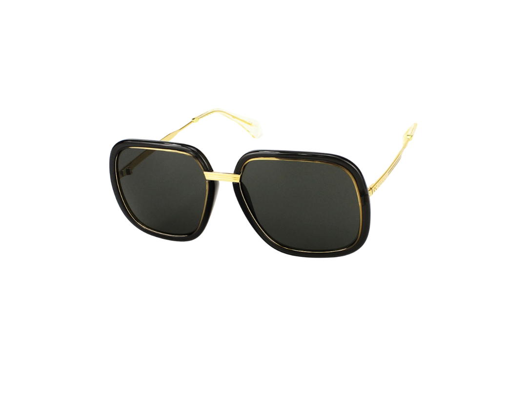 Gucci Gucci Square Sunglasses In Gold Metal Plastic With Black Lens