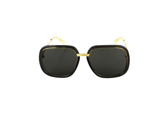 Gucci Gucci Square Sunglasses In Gold Metal Plastic With Black Lens - view 2