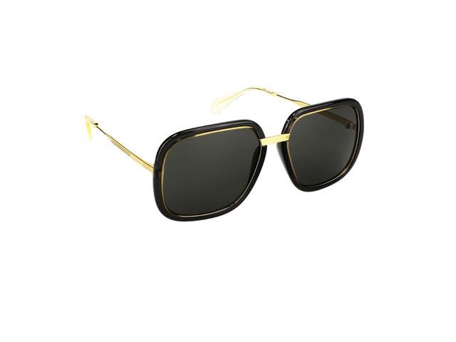 Gucci Gucci Square Sunglasses In Gold Metal Plastic With Black Lens - view 3