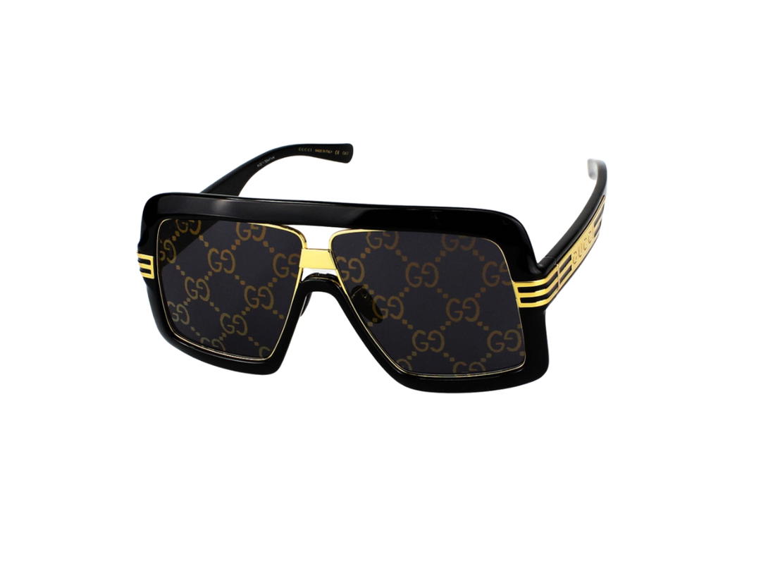Gucci Gucci Square Sunglasses In Plastic Metal With GG Lens Black