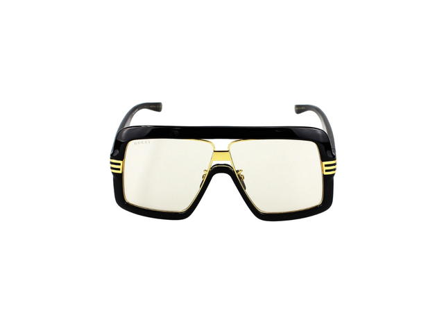 Gucci Gucci Square Sunglasses In Plastic Metal With Yellow Lens Black - view 2